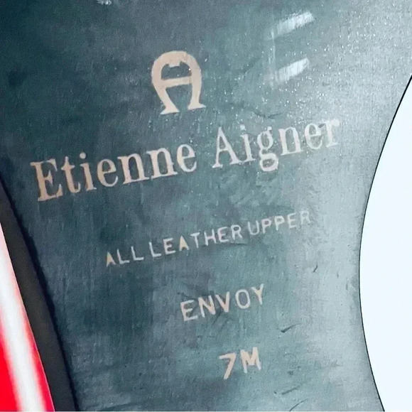 White Etienne Aigner Leather Loafers, Size 7 - Picture 5 of 6